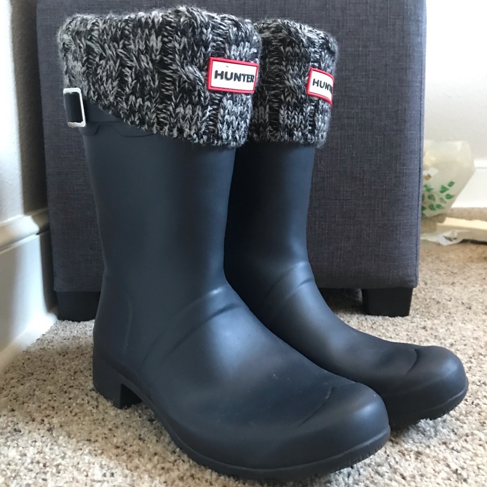 Navy Blue Hunter boots - like new.